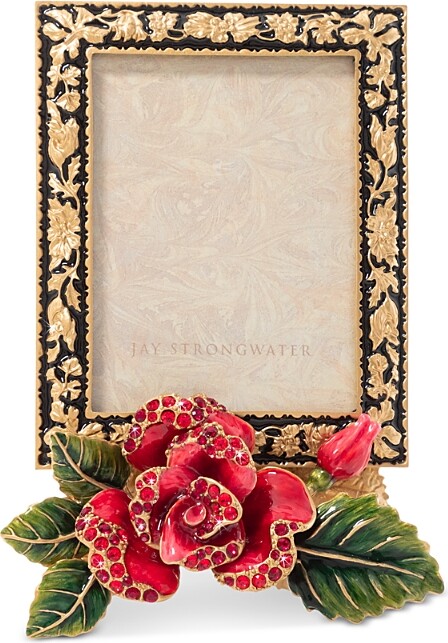 Jay Strongwater Night Bloom Rose Frame, 3 x 4