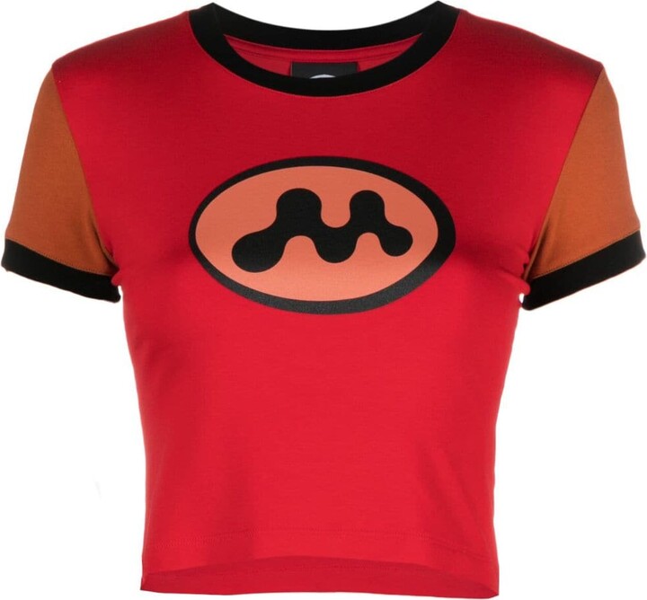 mowalola ロゴ入り赤半袖クロップドTシャツ Mowalola cropped logo-print T-shirt - ShopStyle