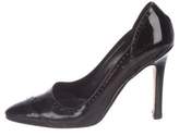 Thumbnail for your product : Manolo Blahnik Patent Leather Round-Toe Pumps