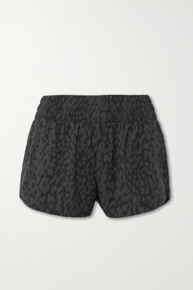 Varley Kallin Leopard-print Shell Shorts - Dark gray
