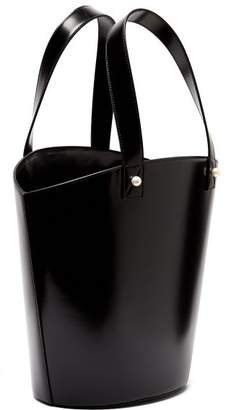 Simone Rocha Faux Pearl-trimmed Leather Bucket Bag - Womens - Black Multi