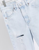 Thumbnail for your product : Topshop jamie double knee rip jeans in super bleach