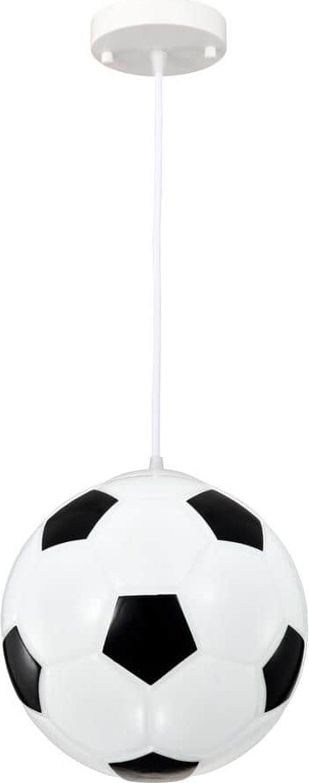 Greenville Signature Greenvile Signature Black and White Soccer Ball 60-Watt 1-Light Soccer Pendant Light with Glass Shade, No Bulbs Included