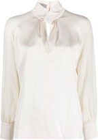 Thumbnail for your product : D-Exterior Ruched Mock-Neck Blouse