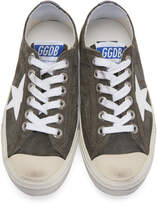 Thumbnail for your product : Golden Goose Green and White V-Star 2 Sneakers