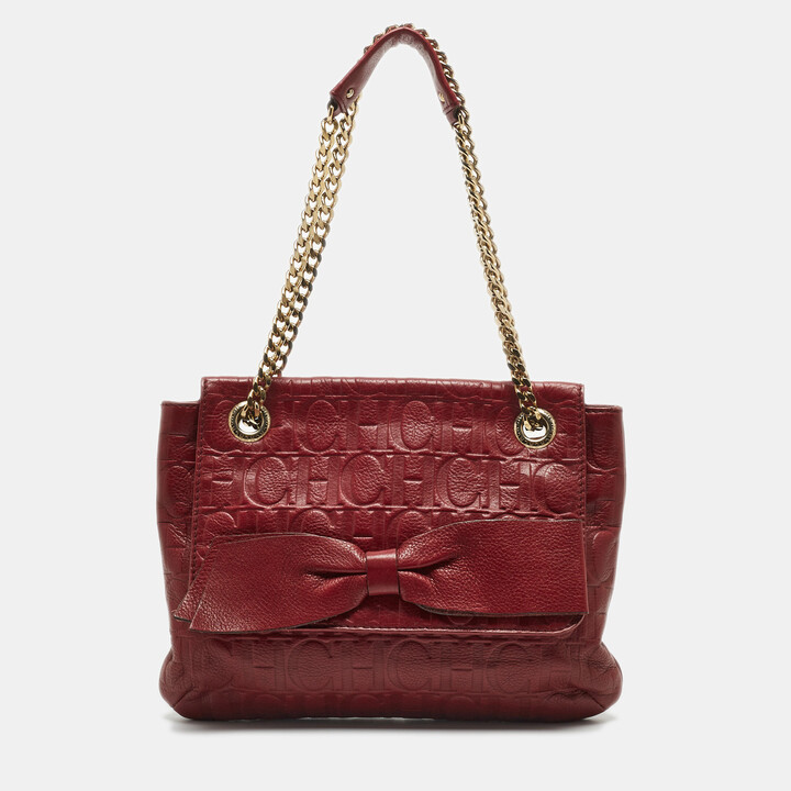 CH Carolina Herrera Red Quilted Leather Flap Crossbody Bag - ShopStyle