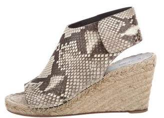 Celine Snakeskin Espadrille Wedge Sandals
