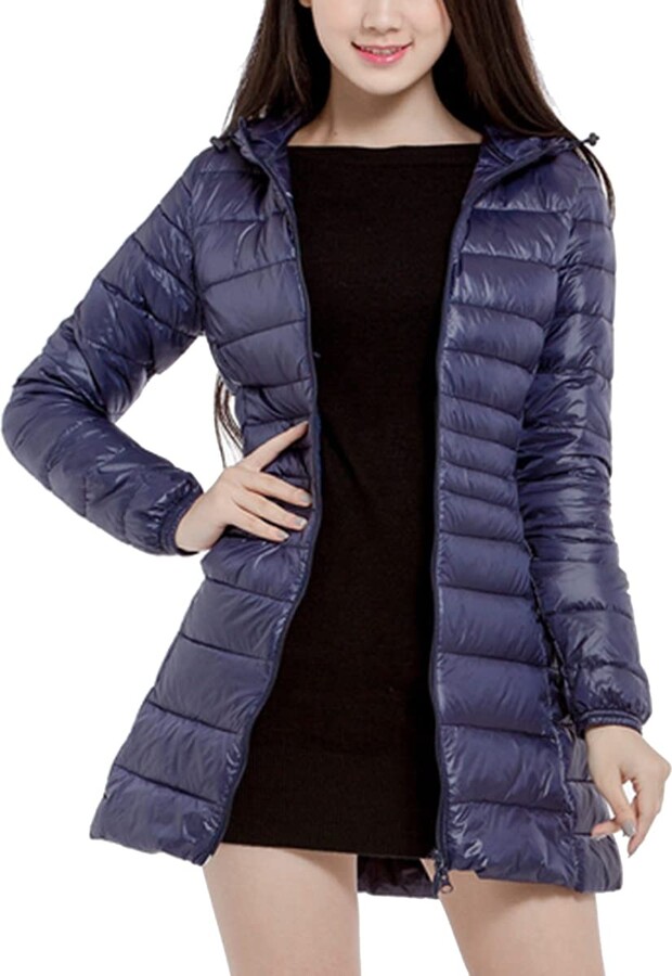 Lovache Hooded Down Jacket Women Winter Warm Long Sections Down Coat
