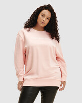 Thumbnail for your product : Calvin Klein Jeans Women's Pink Sweats - Plus Size Organic Cotton Logo Sweatshirt - Size One Size, 3XL at The Iconic