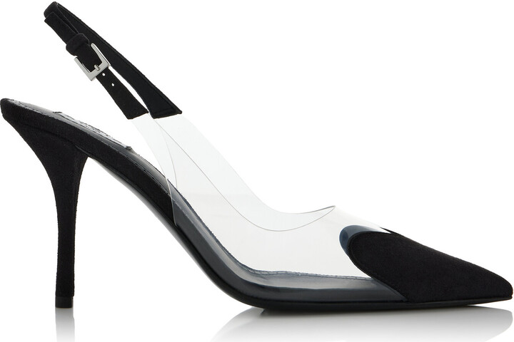 Alaia Le Cœur Suede Slingback Pumps