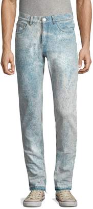 MSGM Men's Distressed Cotton Slim Fit Jeans