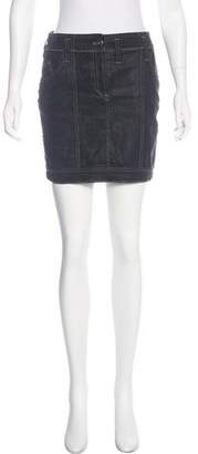Christian Dior Leather-Accented Mini Skirt