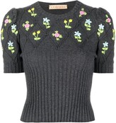 Thumbnail for your product : Cormio Oma floral-embroidered knit top
