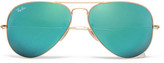 Thumbnail for your product : Ray-Ban Metal Aviator Mirrored Sunglasses