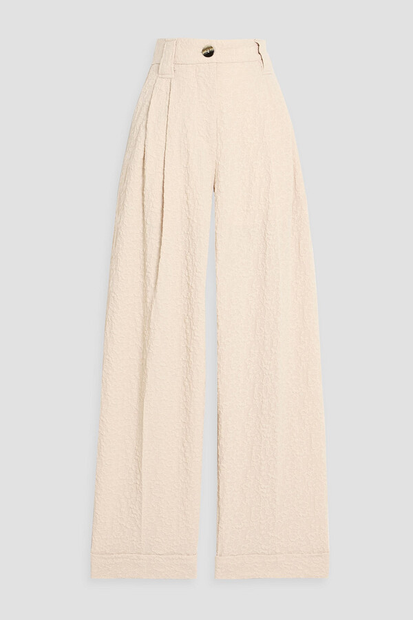 Ganni Cloqué wide-leg pants