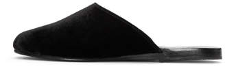 Ancient Greek Sandals Black Velvet Pasoumi Mules