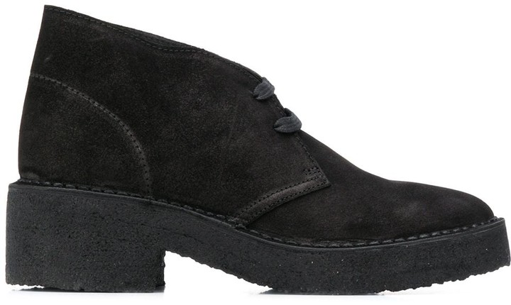 black leather desert boots womens