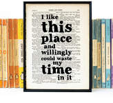 Thumbnail for your product : Bookishly 'I Like This Place...' Shakespeare Book Page Quote
