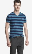 Thumbnail for your product : Express Heathered Stripe Small Lion V-Neck Tee