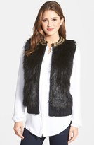 Thumbnail for your product : MICHAEL Michael Kors Chain Detail Faux Fur Front Sweater Vest (Regular & Petite)