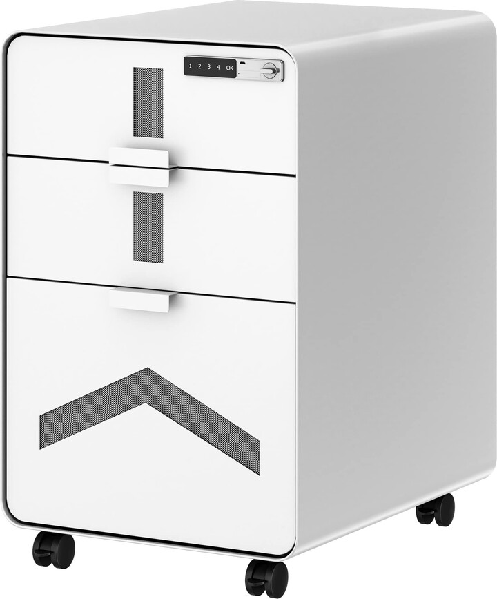YITAHOME 3Drawer Rolling File Metal Mobile File with