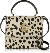 Thumbnail for your product : Roberto Cavalli Pony Hair and Calf Leather Top Handle Satchel Bag