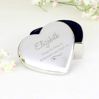 Keepsake Oli & Zo Engraved Heart Trinket Box With Decorative Swirl