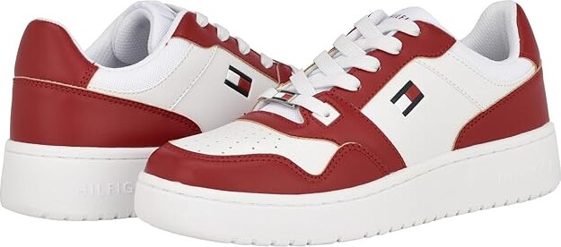 Tommy Hilfiger Twigye Women's Shoes White/Red : 9.5 M, Leather