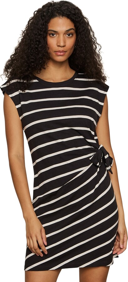 Sanctuary Women's Side Tie T-Shirt Dress - Black/chalk Stripe