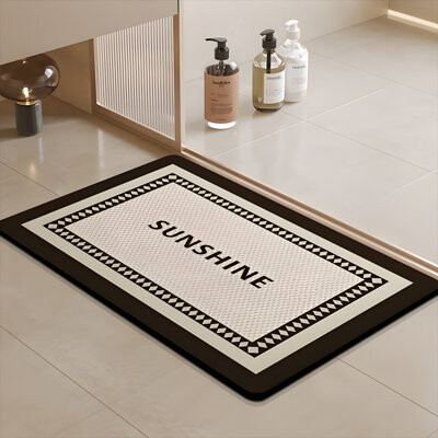 Infinity Bathroom Absorbent Mat - Soft Non-Slip Tech Fabric Bath Rug For Toilet & Shower