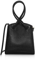 Thumbnail for your product : Little Liffner Twisted Lizard-Embossed Leather Wristlet