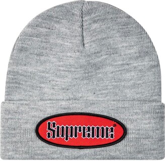 Supreme NYC Red Oval Logo Black Beanie Winter Hat One Size
