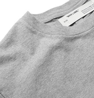 Off-White Off White Slim-Fit Logo-Print Melange Cotton-Jersey T-Shirt