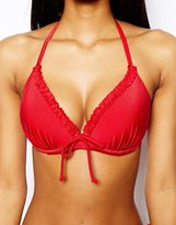 Thumbnail for your product : Pour Moi? Pour Moi Carnival Ruffle Trim Padded Plunge Bikini Top D-G