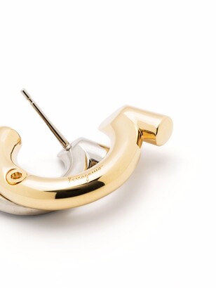 【関税&送料込】Salvatore Ferragamo Two-Tone l Earrings Ferragamo Plated Two-Tone Earrings - ShopStyle