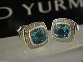 Thumbnail for your product : David Yurman 925 Sterling Silver With Blue Topaz And Diamonds Earrings