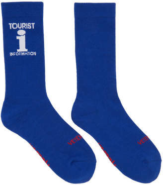 Vetements Blue Reebok Edition Tourist Socks