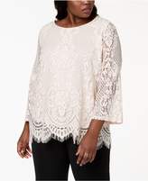 Thumbnail for your product : Alfani Plus Size Lace Bell-Sleeve Top, Created for Macy's