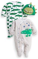 Thumbnail for your product : Next Two Pack Croc Sleepsuits With Hat (0mths-2yrs)