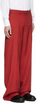 Thumbnail for your product : Yang Li Red Low-Rise Wide Trousers