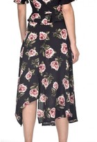 Thumbnail for your product : AX Paris Black Floral Asymmetric Hem Skirt