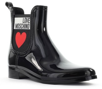 Love Moschino Black Rubber Chelsea Boot