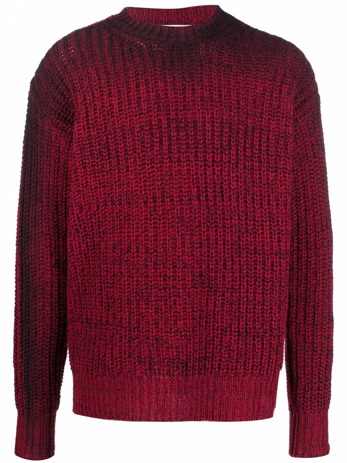 Mens red cable knit sweater Clearance