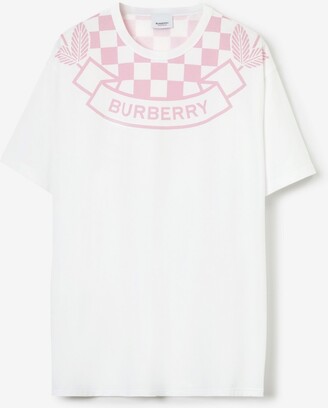Burberry Chequered Crest Cotton T-shirt Size: M