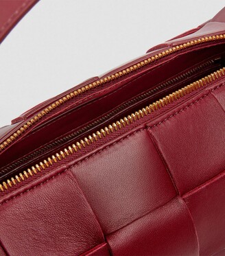 Bottega Veneta Intercciaco Brick Red Leather Woven Wallet