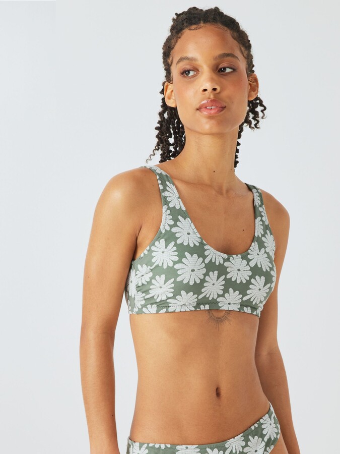 John Lewis ANYDAY Jacquard Floral Crop Bikini Top ShopStyle Two Piece