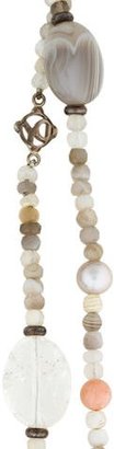 David Yurman Agate & Rock Crystal Bead Necklace