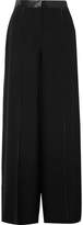 Thumbnail for your product : Elizabeth and James Yuli Satin-trimmed Crepe Wide-leg Pants