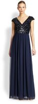 Thumbnail for your product : Aidan Mattox Beaded Chiffon Gown