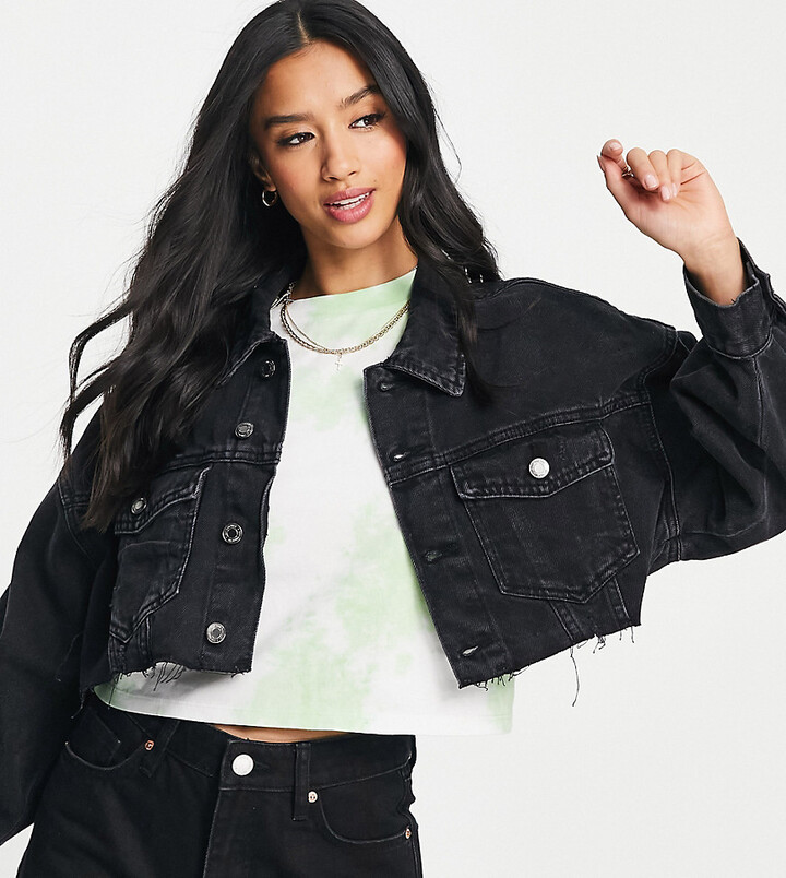 petite black denim jacket